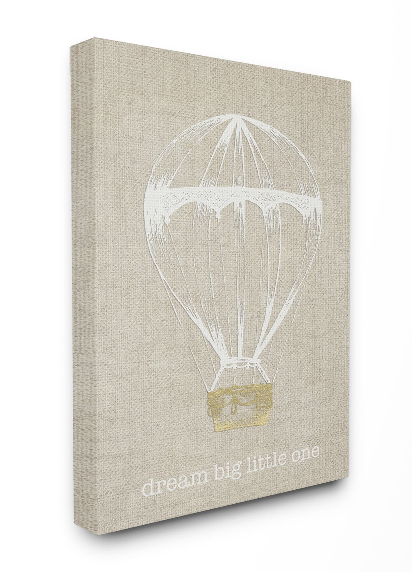 The Kids Room by Stupell Dream Big Little One Hot Air Balloon Canvas Wall Art by Daphne Poselli