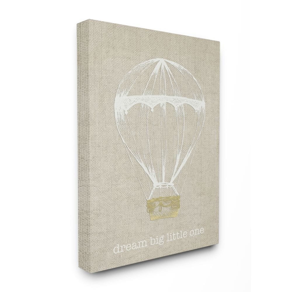 The Kids Room by Stupell Dream Big Little One Hot Air Balloon Canvas Wall Art by Daphne Poselli