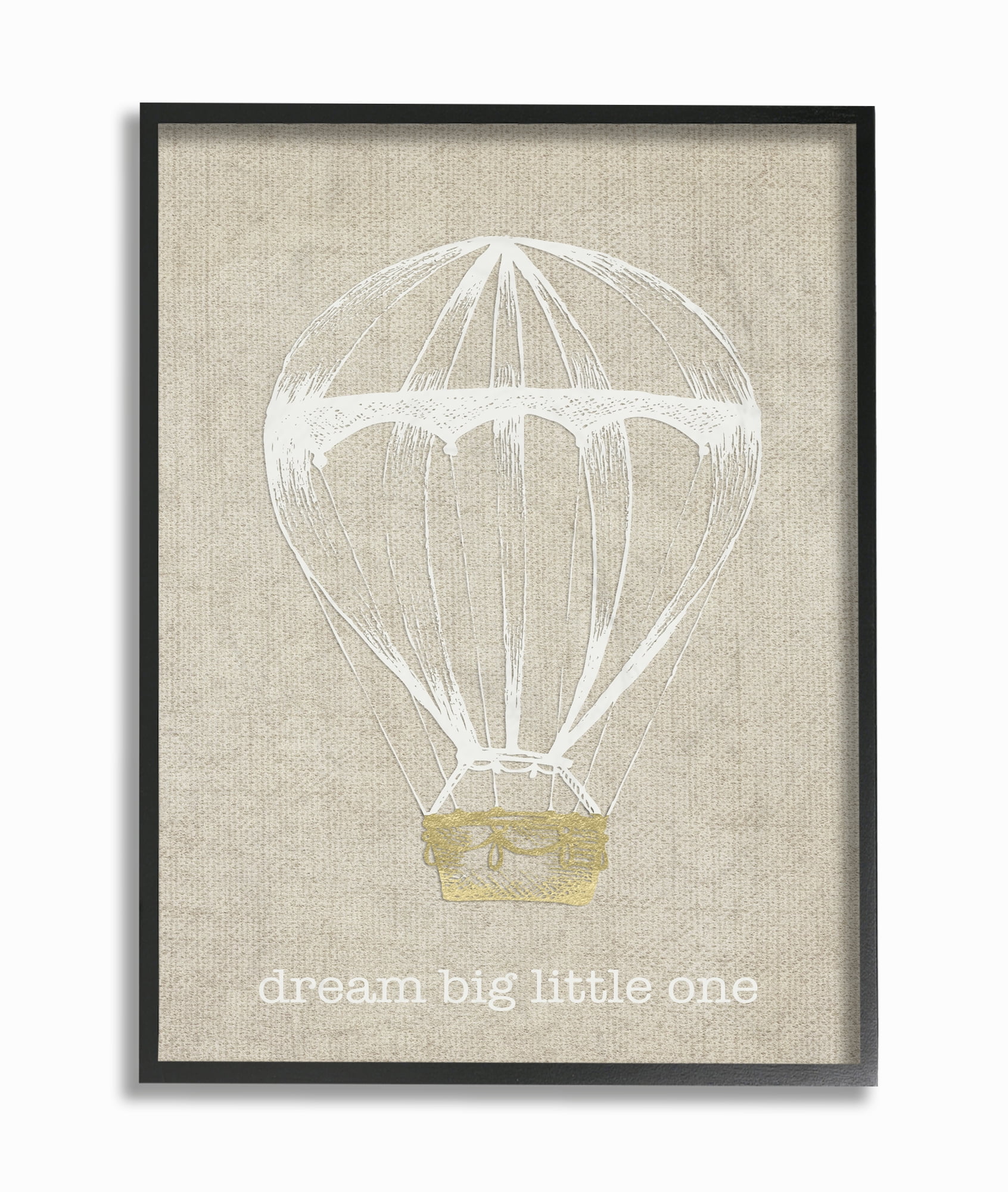 The Kids Room by Stupell Dream Big Little One Hot Air Balloon Framed Wall Art by Daphne Poselli