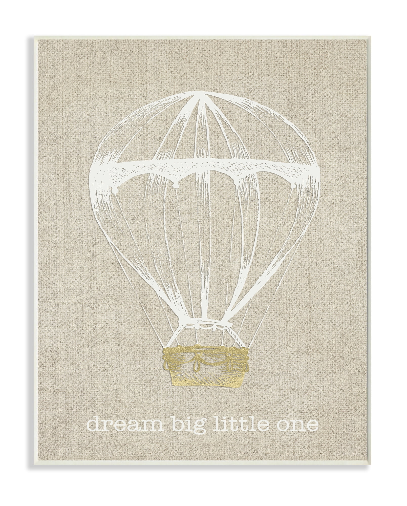 The Kids Room by Stupell Dream Big Little One Hot Air Balloon Wall Plaqueby Daphne Poselli