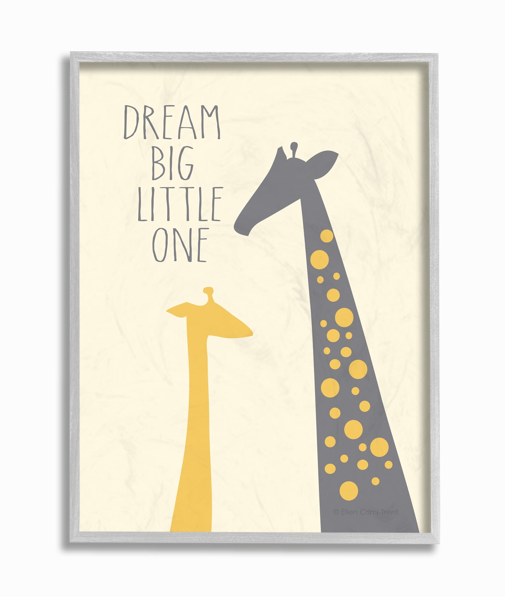 The Kids Room by Stupell Dream Big Little One With Giraffes Framed Wall Art by Ellen Crimi-Trent