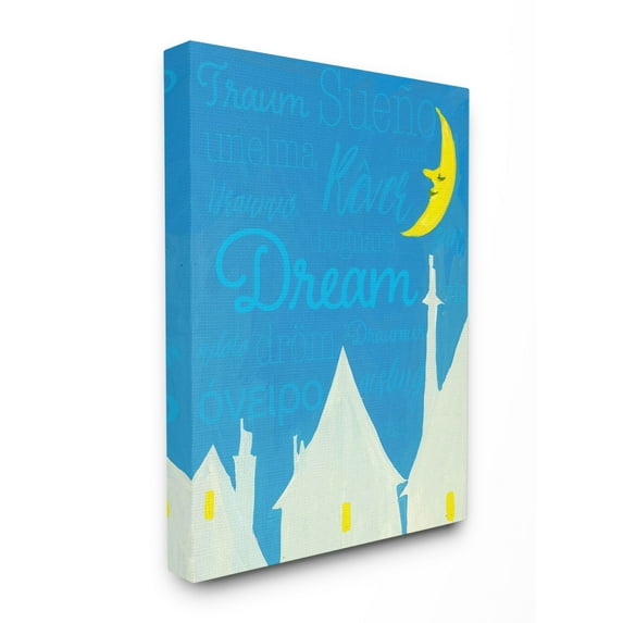 The Kids Room by Stupell Dream Home Moon Blue Kids Nursery Painting Canvas Wall Art by The Saturday Evening Post