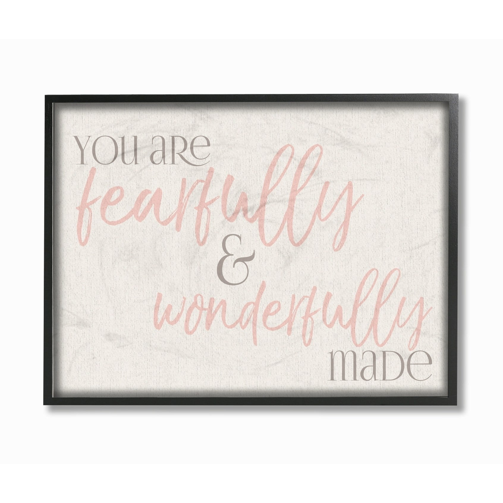 The Kids Room by Stupell Fearfully Wonderfully Made Pink Typography Framed Giclee Texturized Art, 11 x 1.5 x 14