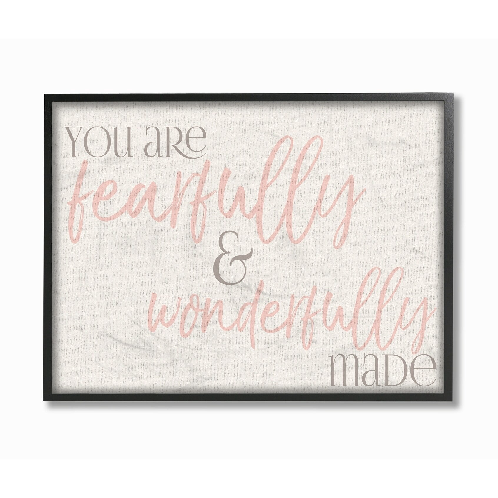 The Kids Room by Stupell Fearfully Wonderfully Made Pink Typography Framed Wall Art by Daphne Polselli