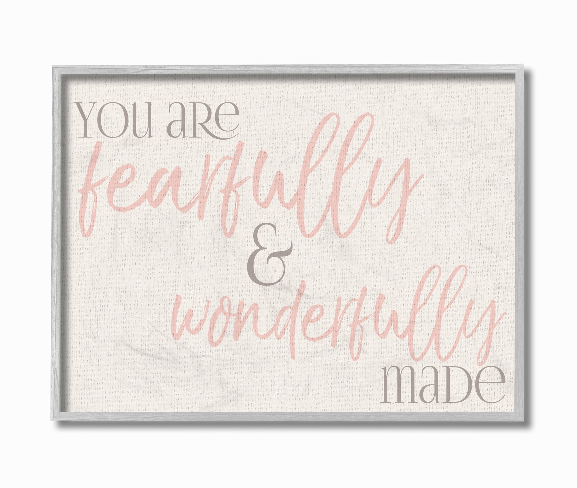 The Kids Room by Stupell Fearfully Wonderfully Made Pink Typography Framed Wall Art by Daphne Polselli