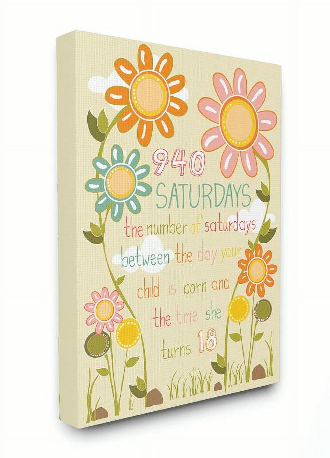 The Kids Room by Stupell Floral Graphic 940 Saturdays Art Canvas Wall Art by Karen Zukowski (Finny And Zook)