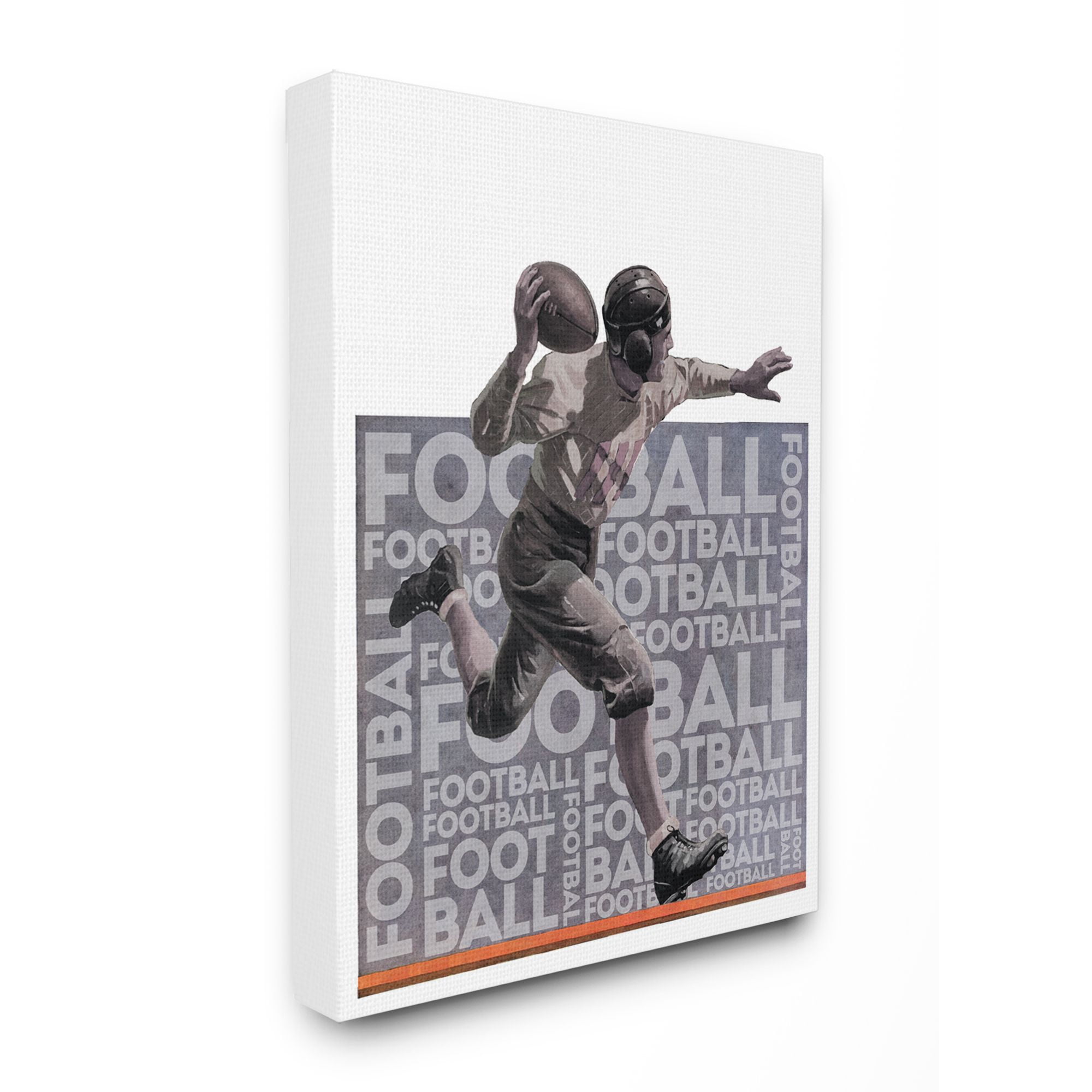 The Kids Room by Stupell Football Player Sports Word Design Canvas Wall Art by The Saturday Evening Post