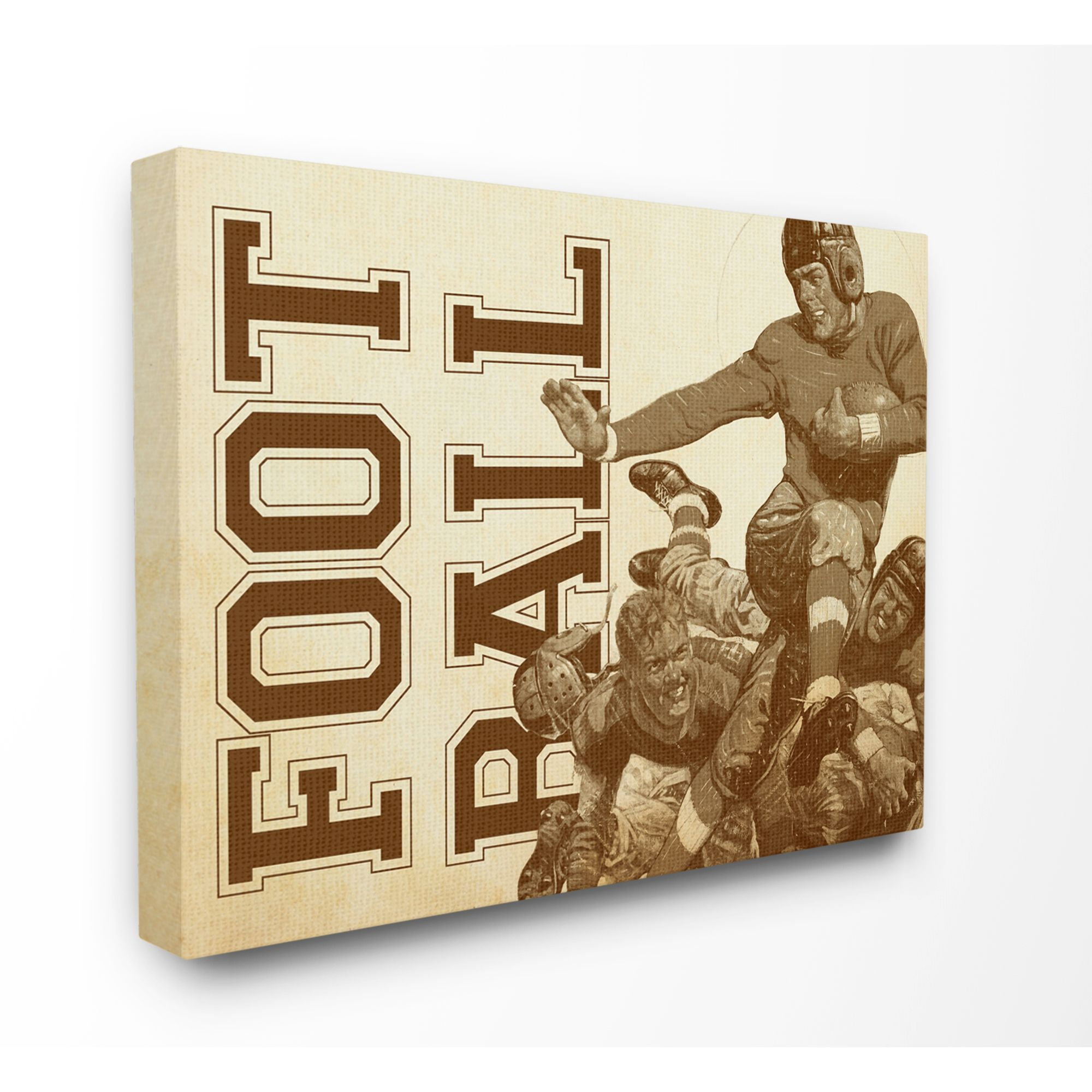 The Kids Room by Stupell Football Vintage Sepia Sports Design Canvas Wall Art by The Saturday Evening Post