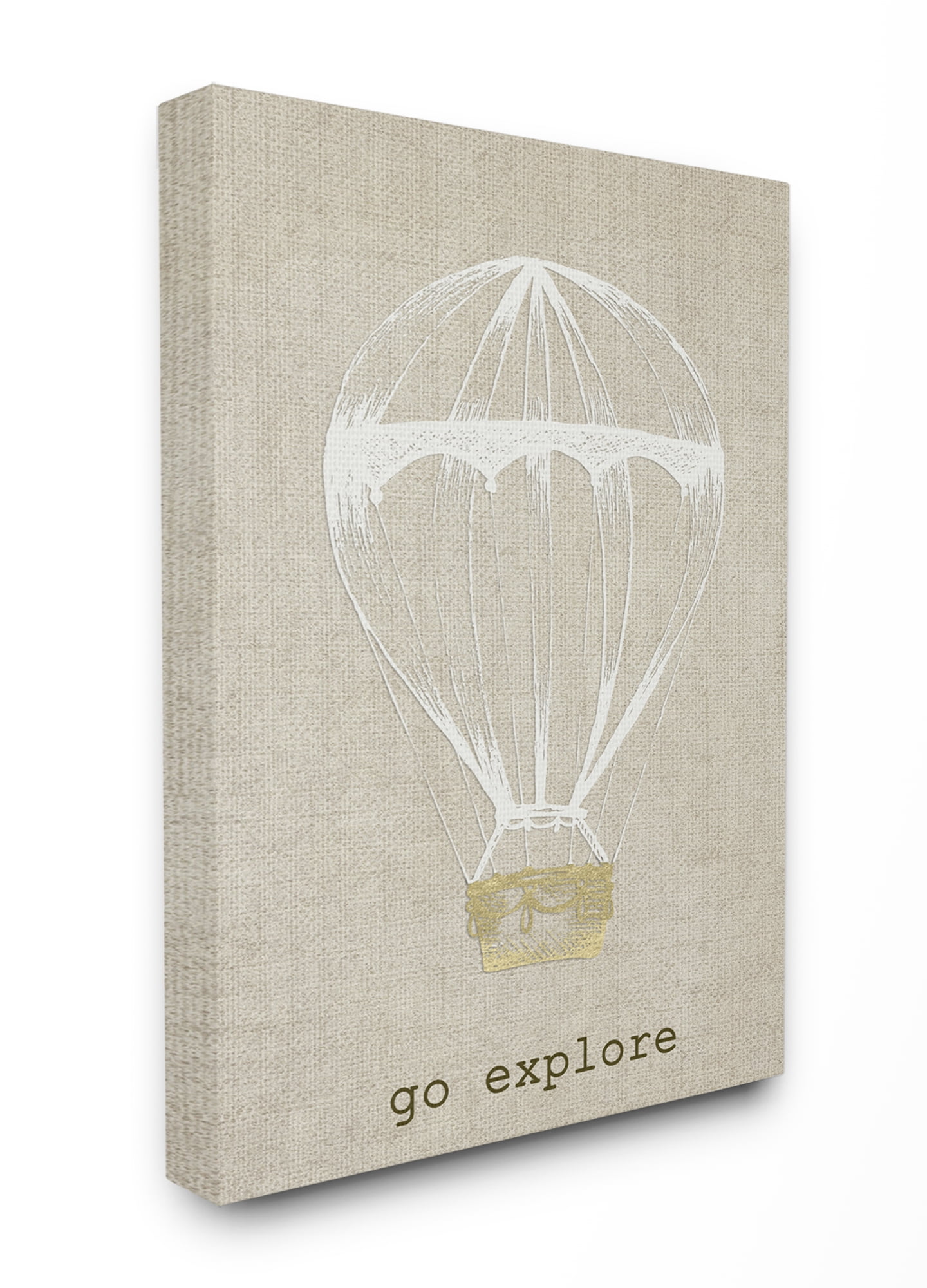 The Kids Room by Stupell Go Explore Hot Air Balloon Canvas Wall Art by Daphne Poselli