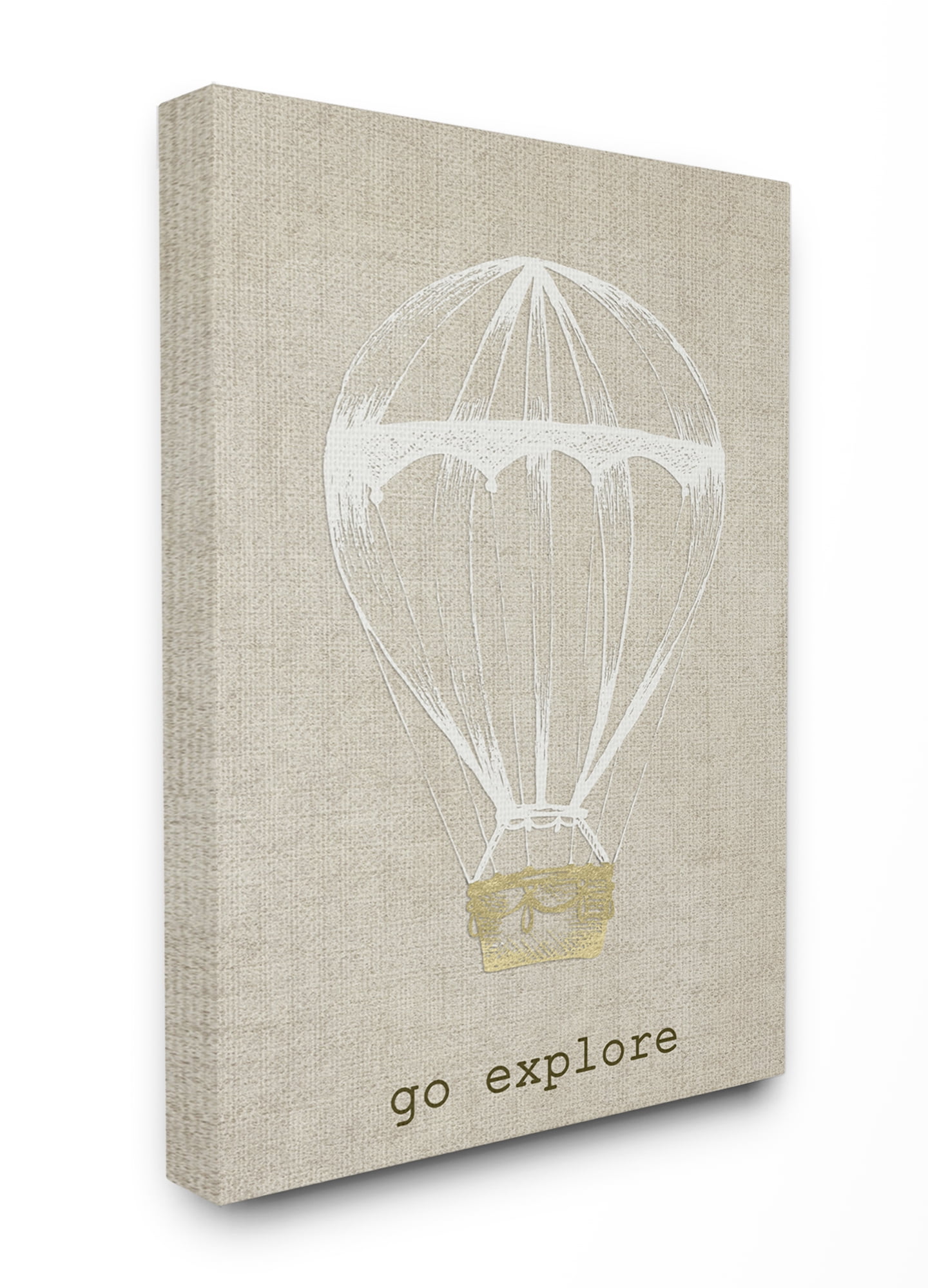 The Kids Room by Stupell Go Explore Hot Air Balloon Canvas Wall Art by Daphne Poselli