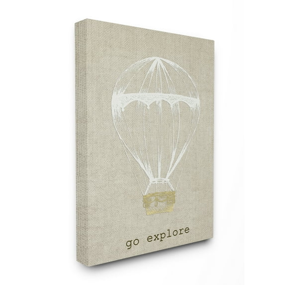 The Kids Room by Stupell Go Explore Hot Air Balloon Canvas Wall Art by Daphne Poselli