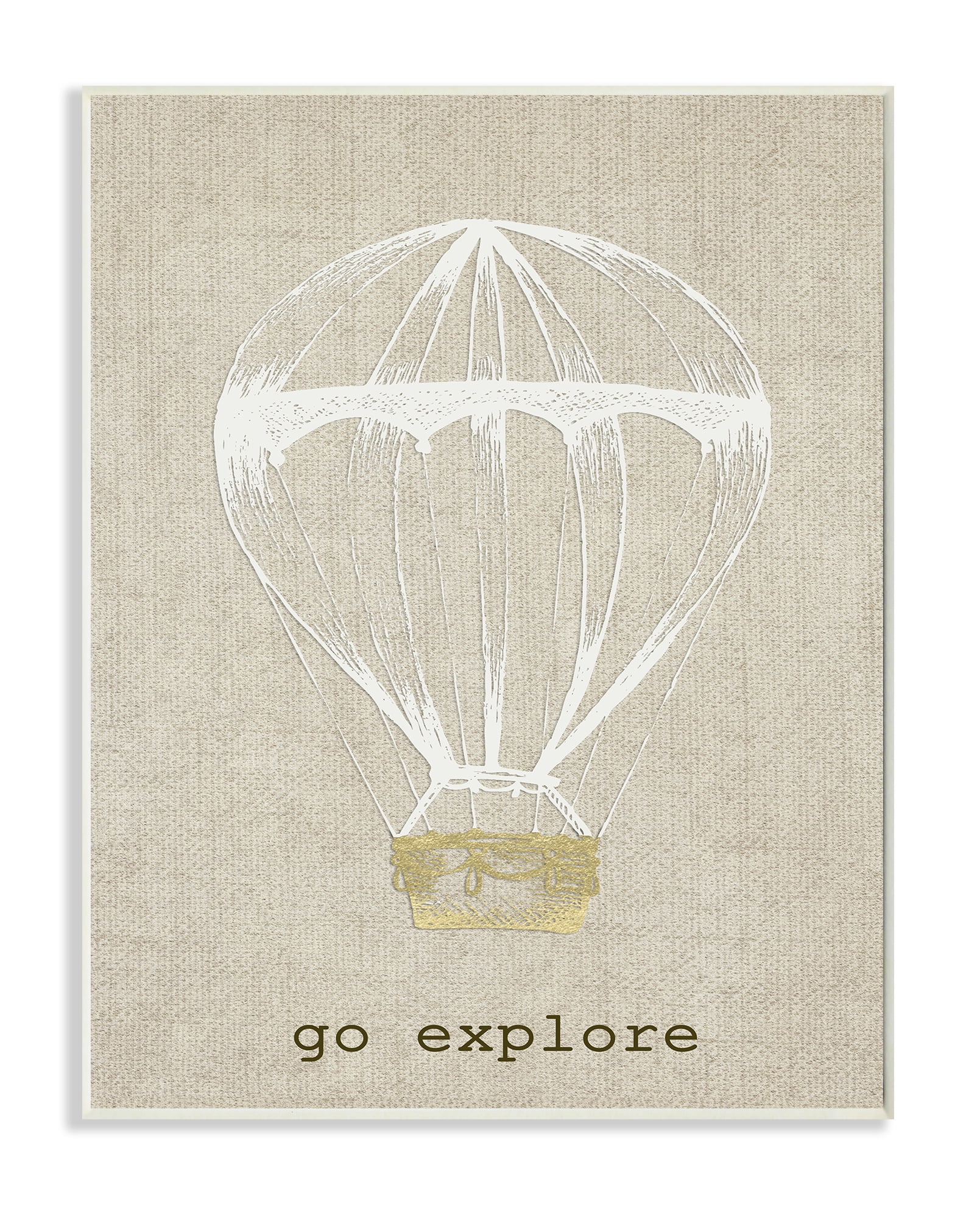 The Kids Room by Stupell Go Explore Hot Air Balloon Wall Plaqueby Daphne Poselli