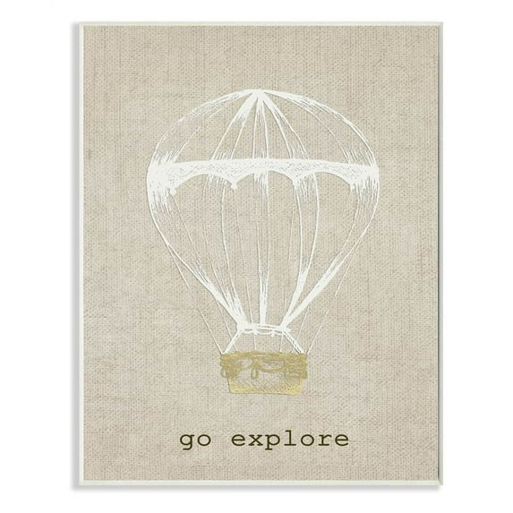 The Kids Room by Stupell Go Explore Hot Air Balloon Wall Plaqueby Daphne Poselli
