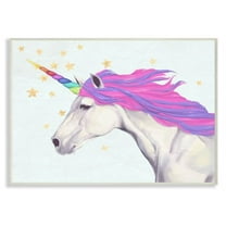 The Kids Room by Stupell Gold Star Rainbow Unicorn Painting Wall Plaque by Ziwei Li