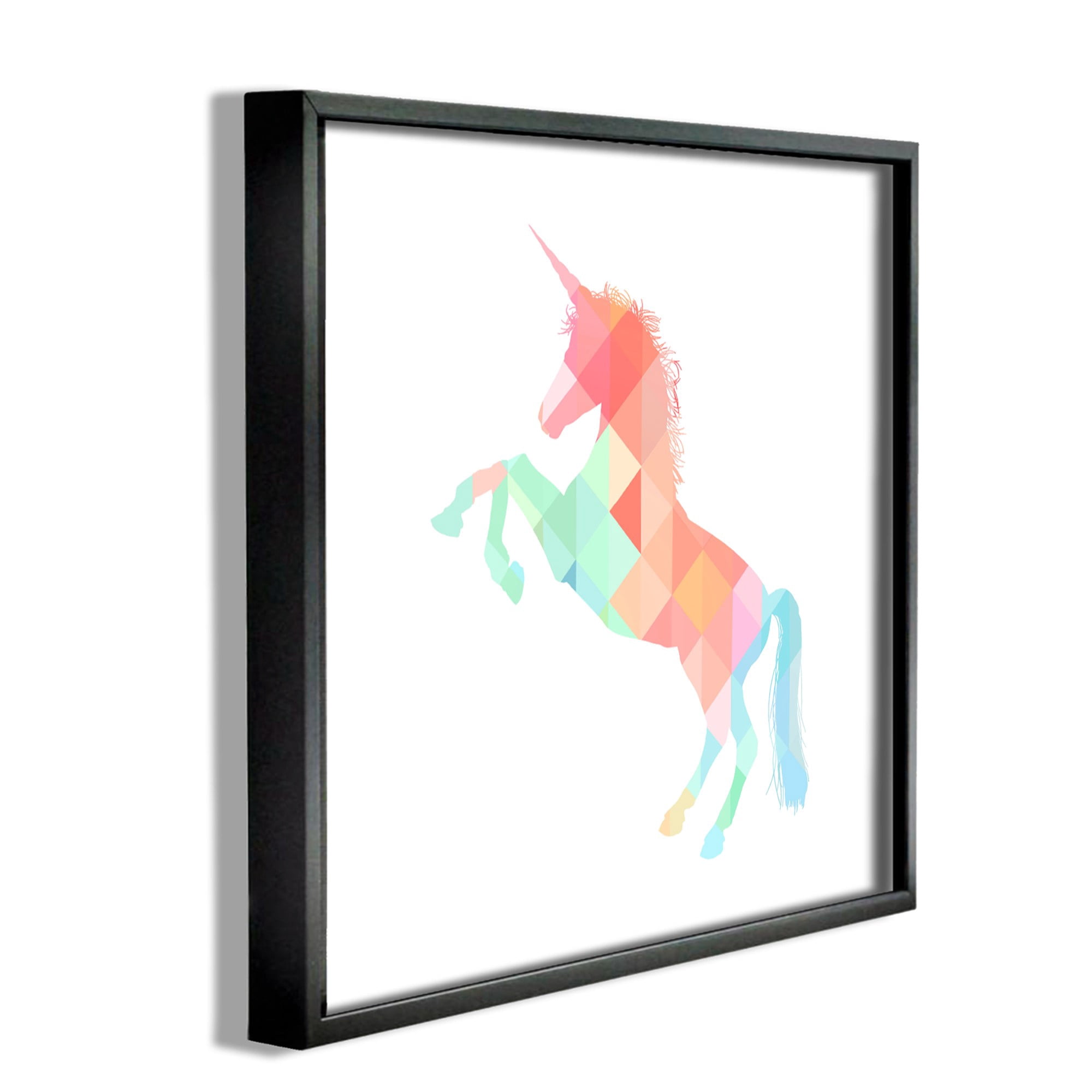 The Kids Room by Stupell Graphic Rainbow Unicorn Framed Wall Art by Daphne Poselli