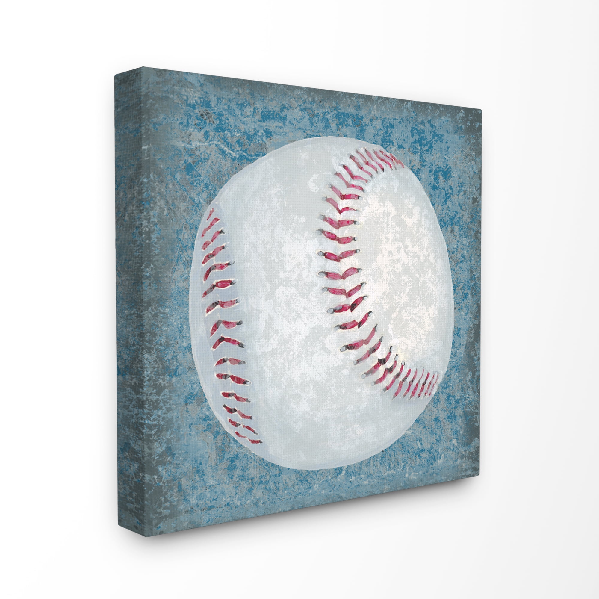 The Kids Room by Stupell Grunge Sports Equipment Baseball Stretched Canvas Wall Art, 30 x 1.5 x 30