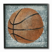 The Kids Room by Stupell Grunge Sports Equipment Basketball Framed Giclee Texturized Art, 12 x 1.5 x 12