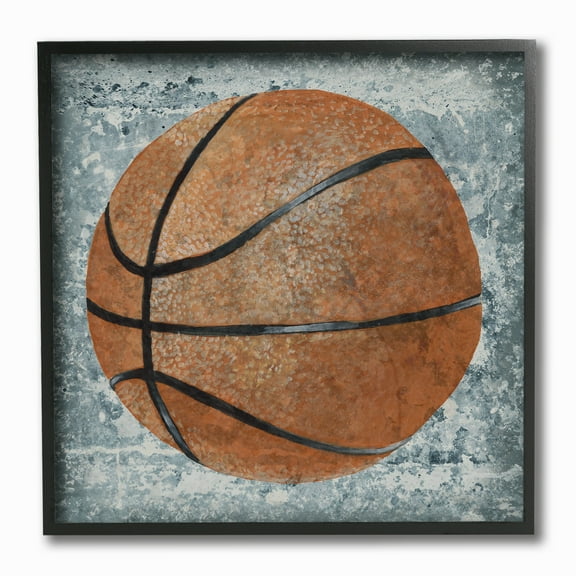 The Kids Room by Stupell Grunge Sports Equipment Basketball Framed Giclee Texturized Art, 12 x 1.5 x 12