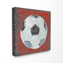 The Kids Room by Stupell Grunge Sports Equipment Soccer Oversized Stretched Canvas Wall Art, 24 x 1.5 x 24