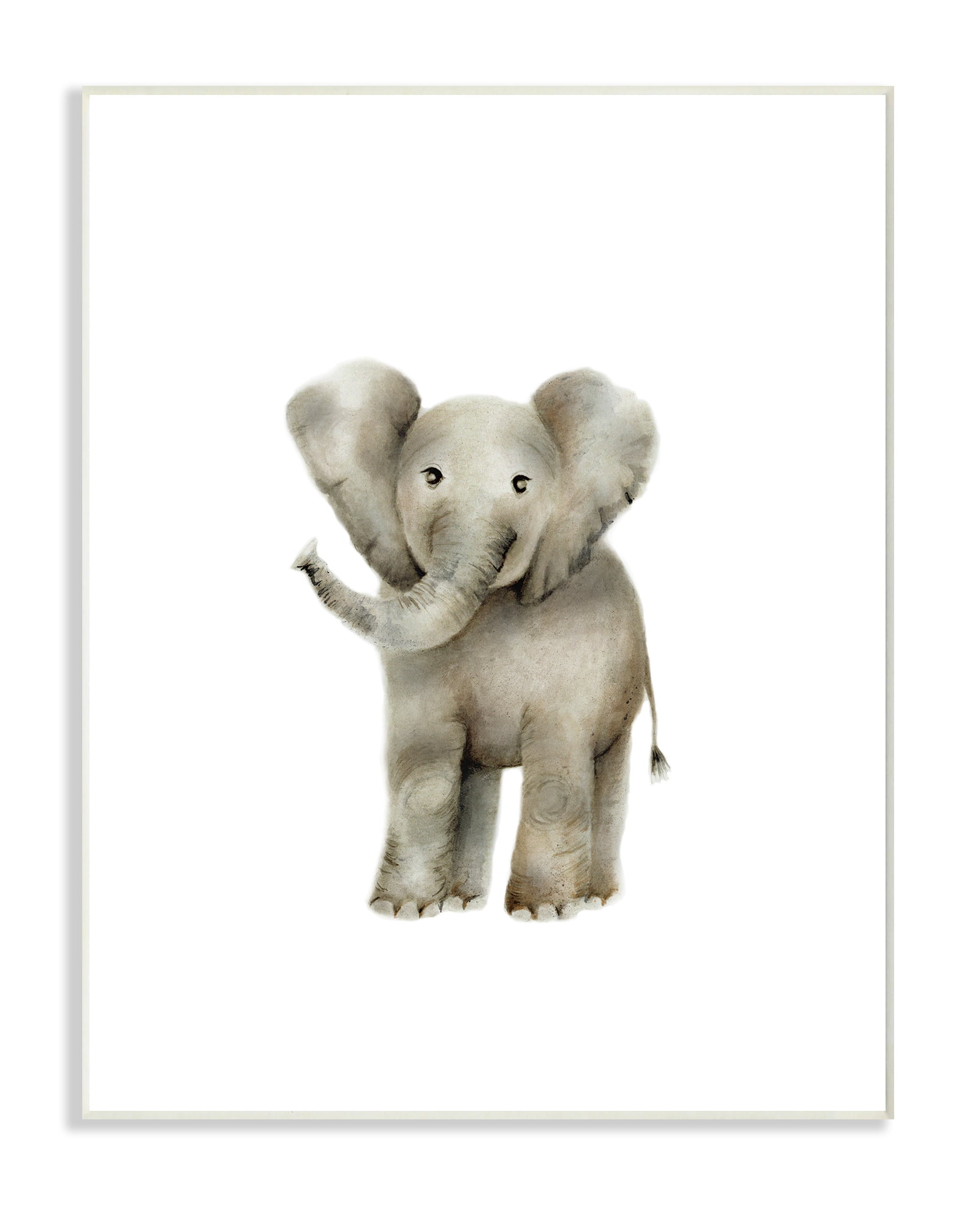 The Kids Room by Stupell Happy Baby Elephant Illustration Wall Plaque Art, 10 x 0.5 x 15