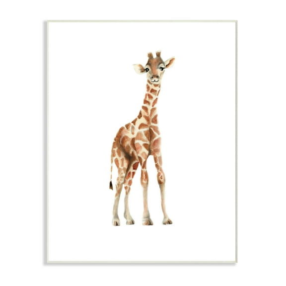 The Kids Room by Stupell Happy Baby Giraffe Illustration Wall Plaque Art, 10 x 0.5 x 15