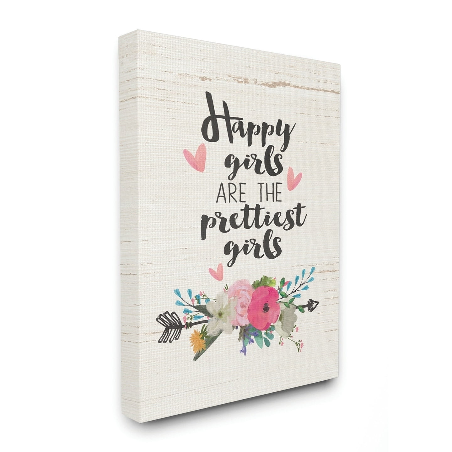 The Kids Room by Stupell Happy Girls Prettiest Canvas Wall Art by Jo Moulton