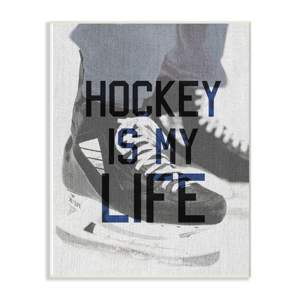 The Kids Room by Stupell Hockey Is My Life Ice Skates Wood Wall Art