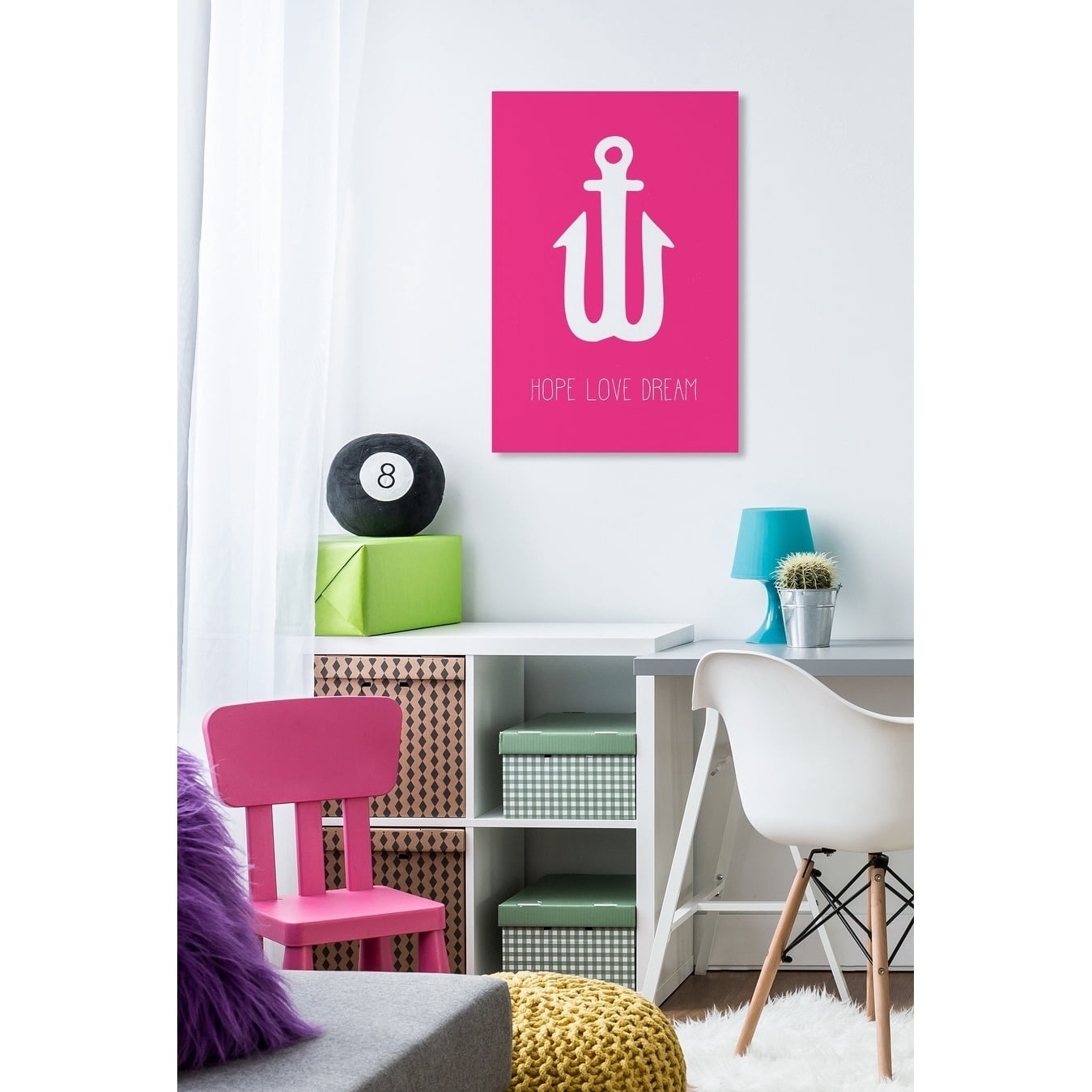 The Kids Room by Stupell Hope Love Dream Neon Anchor Stretched Canvas Wall Art, 16 x 1.5 x 20