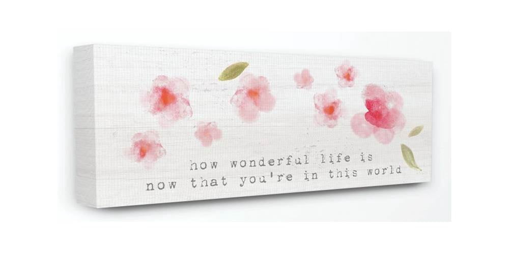 The Kids Room by Stupell How Wonderful Pink Flower Kids Design Canvas Wall Art by Daphne Polselli