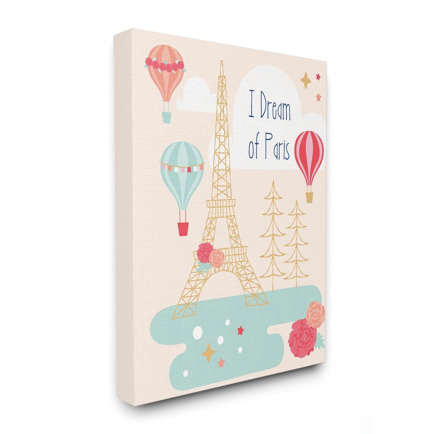 The Kids Room by Stupell I Dream Of Paris Canvas Wall Art by Liz Mytinger