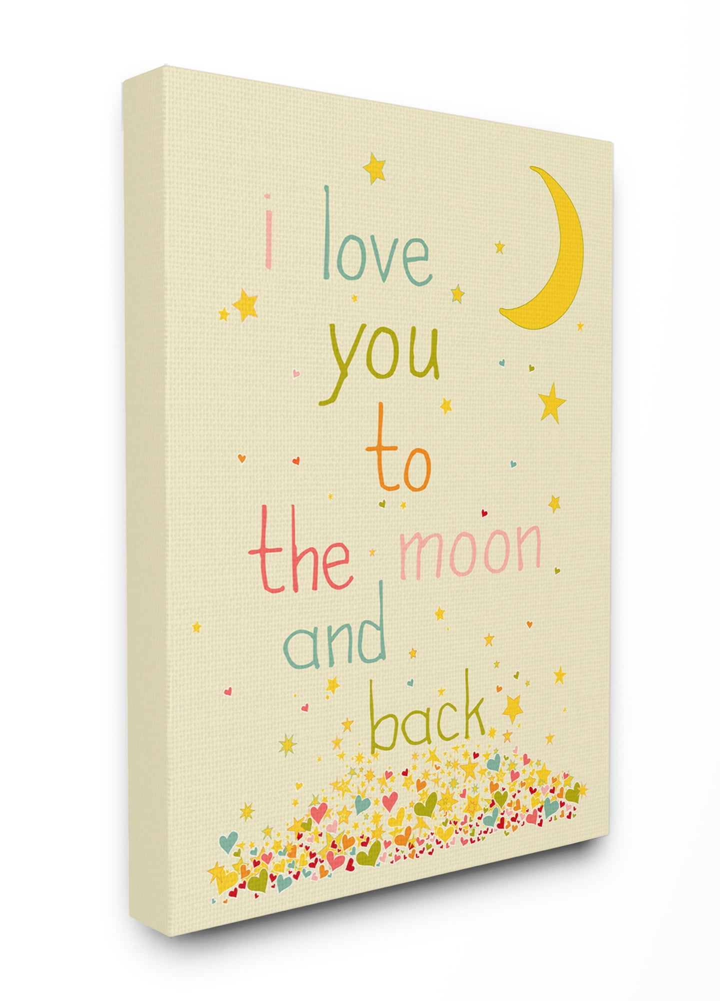 The Kids Room by Stupell I Love You To The Moon And Back Canvas Wall Art by Karen Zukowski (Finny And Zook)