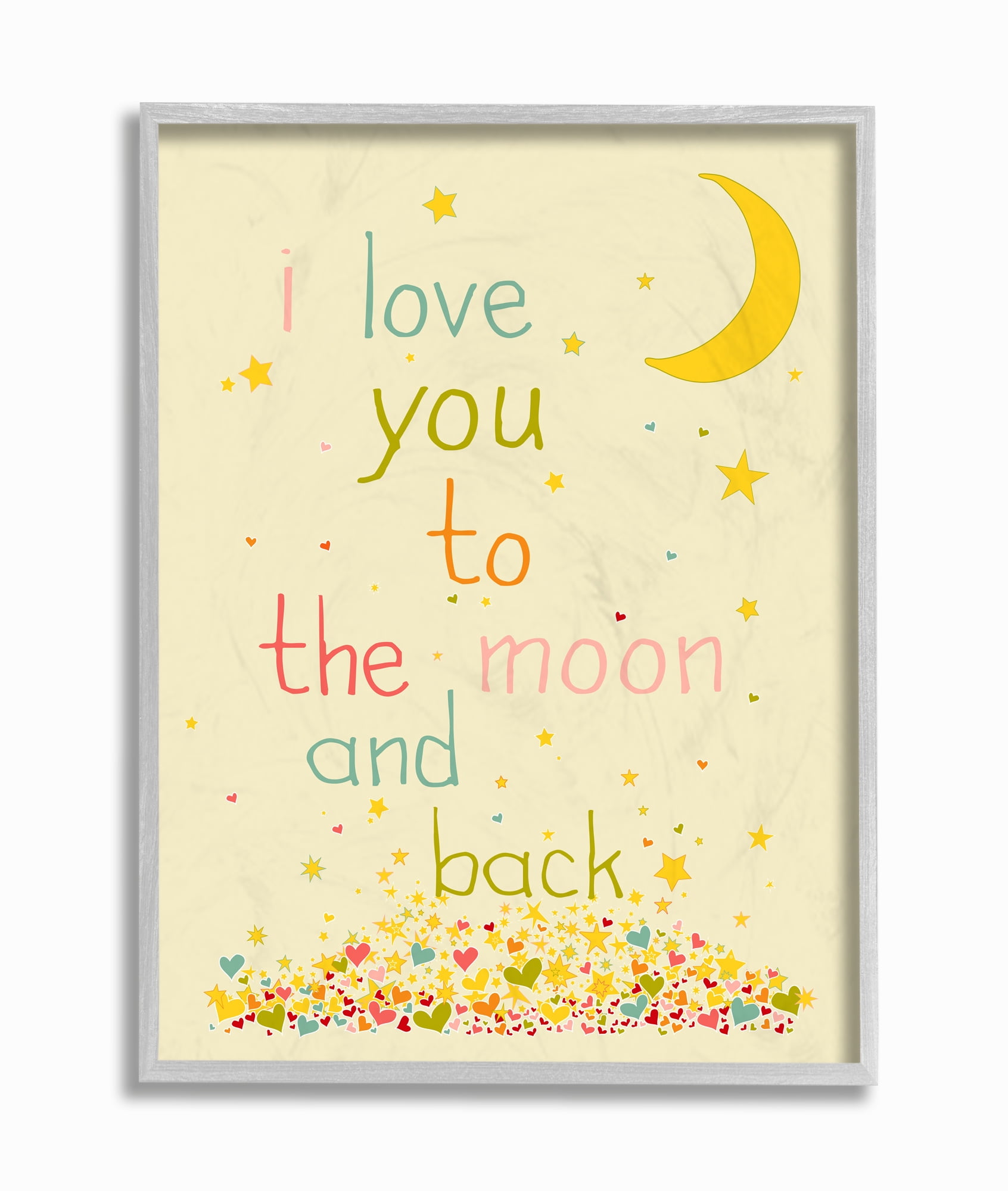 The Kids Room by Stupell I Love You To The Moon And Back Framed Wall Art by Karen Zukowski (Finny And Zook)