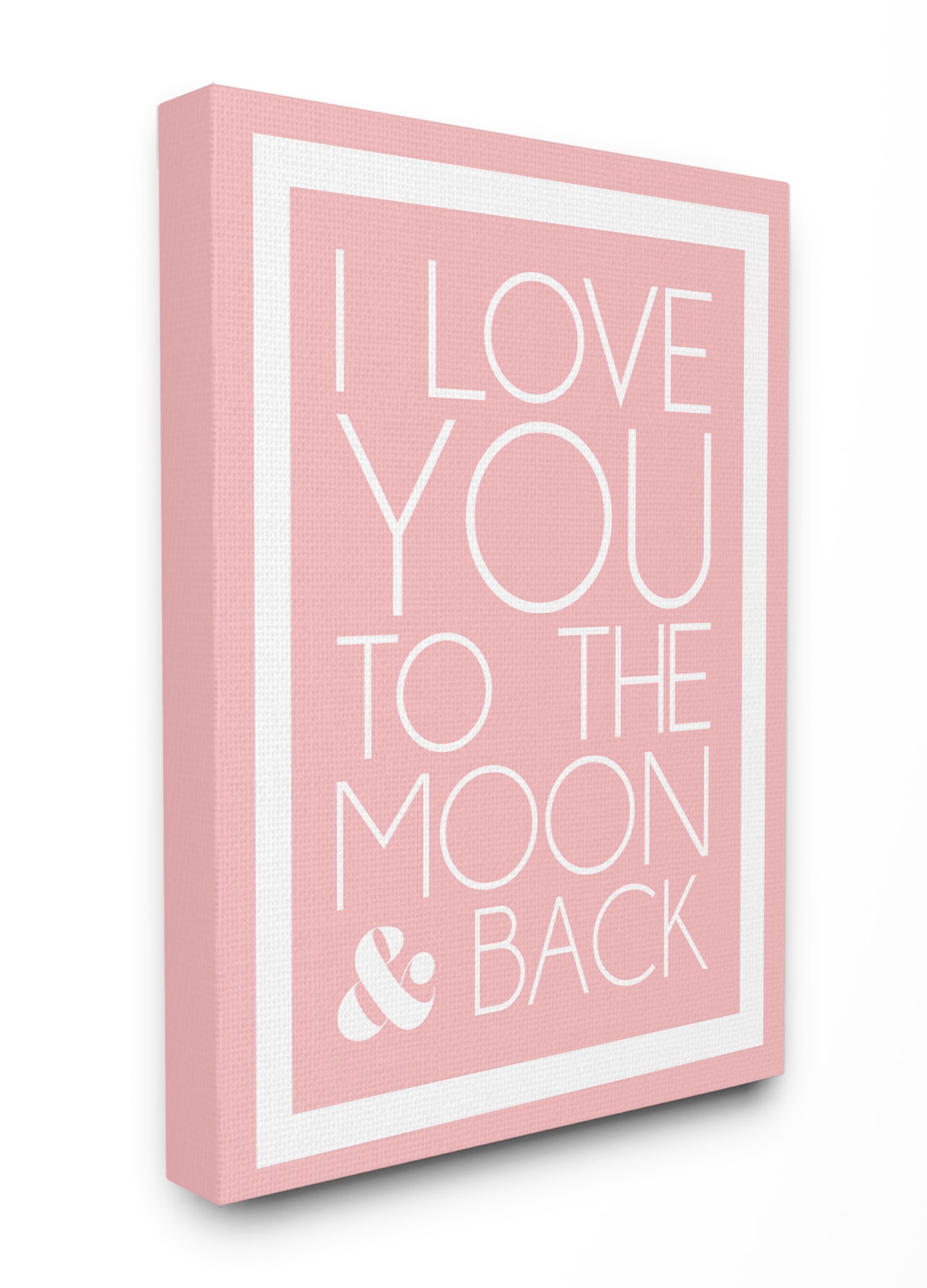 The Kids Room by Stupell I Love You To The Moon And Back On Pink With White Border Canvas Wall Art by lulusimonSTUDIO