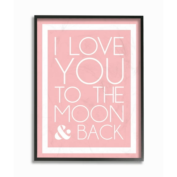 The Kids Room by Stupell I Love You To The Moon And Back On Pink With White Border Framed Wall Art by lulusimonSTUDIO