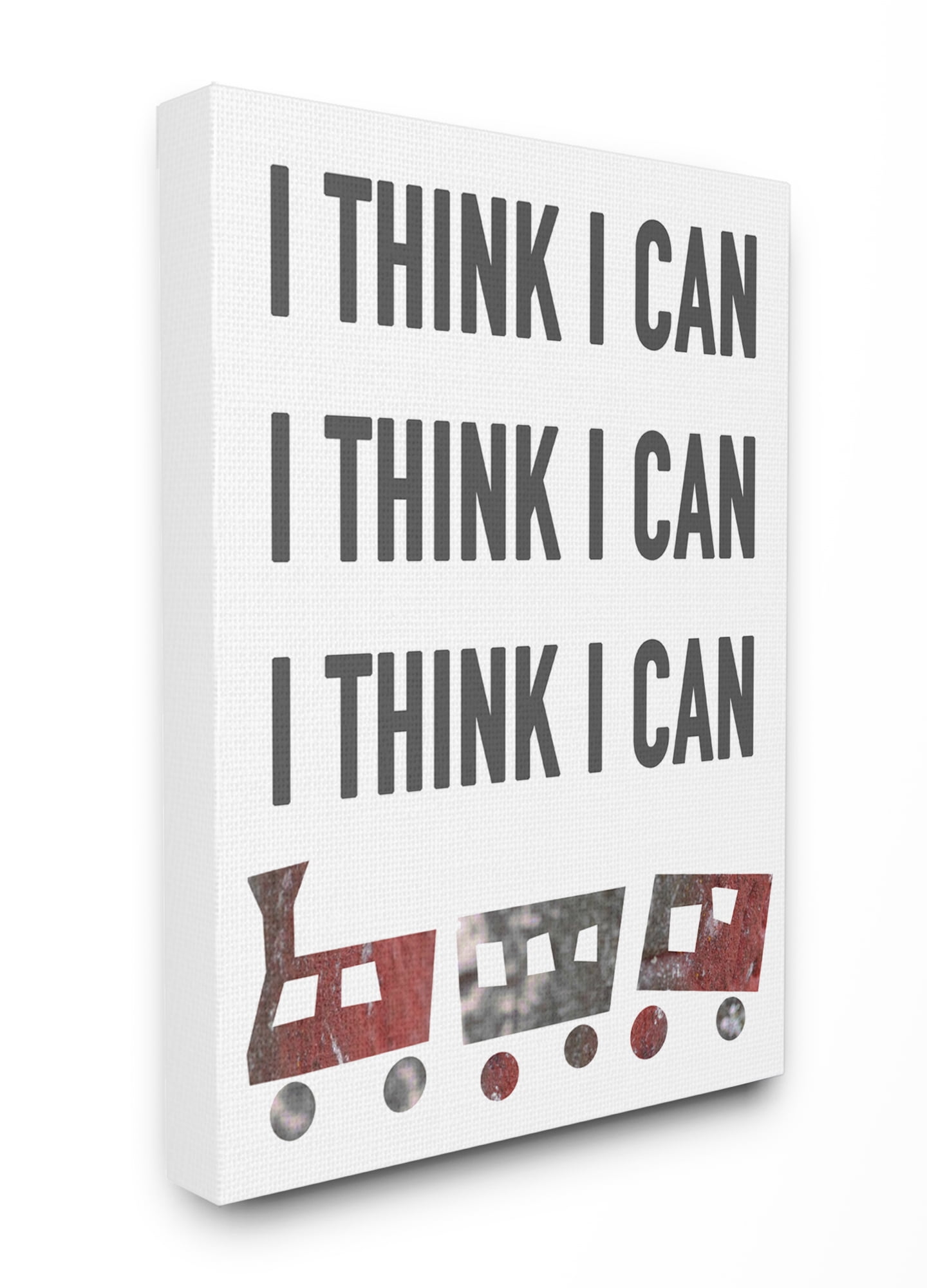 The Kids Room by Stupell I Think I Can Train Typography Canvas Wall Art by Daphne Polselli