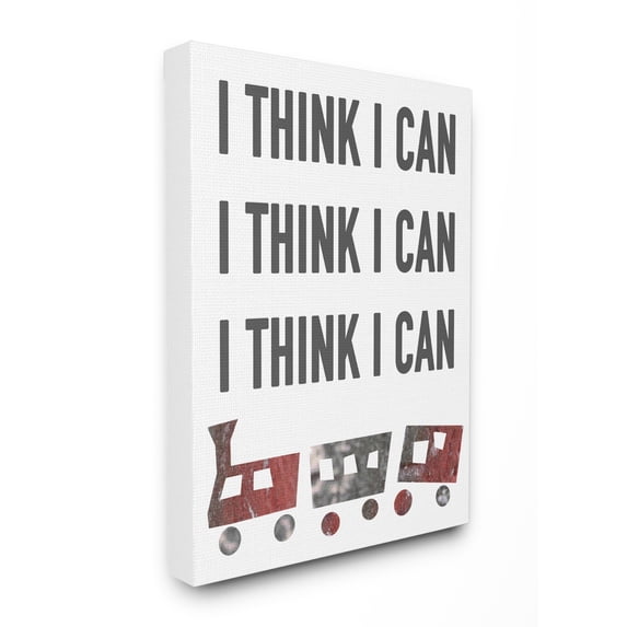 The Kids Room by Stupell I Think I Can Train Typography Canvas Wall Art by Daphne Polselli