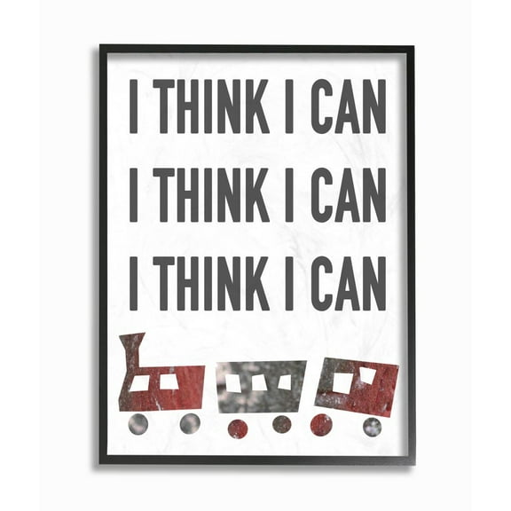 The Kids Room by Stupell I Think I Can Train Typography Framed Wall Art by Daphne Polselli