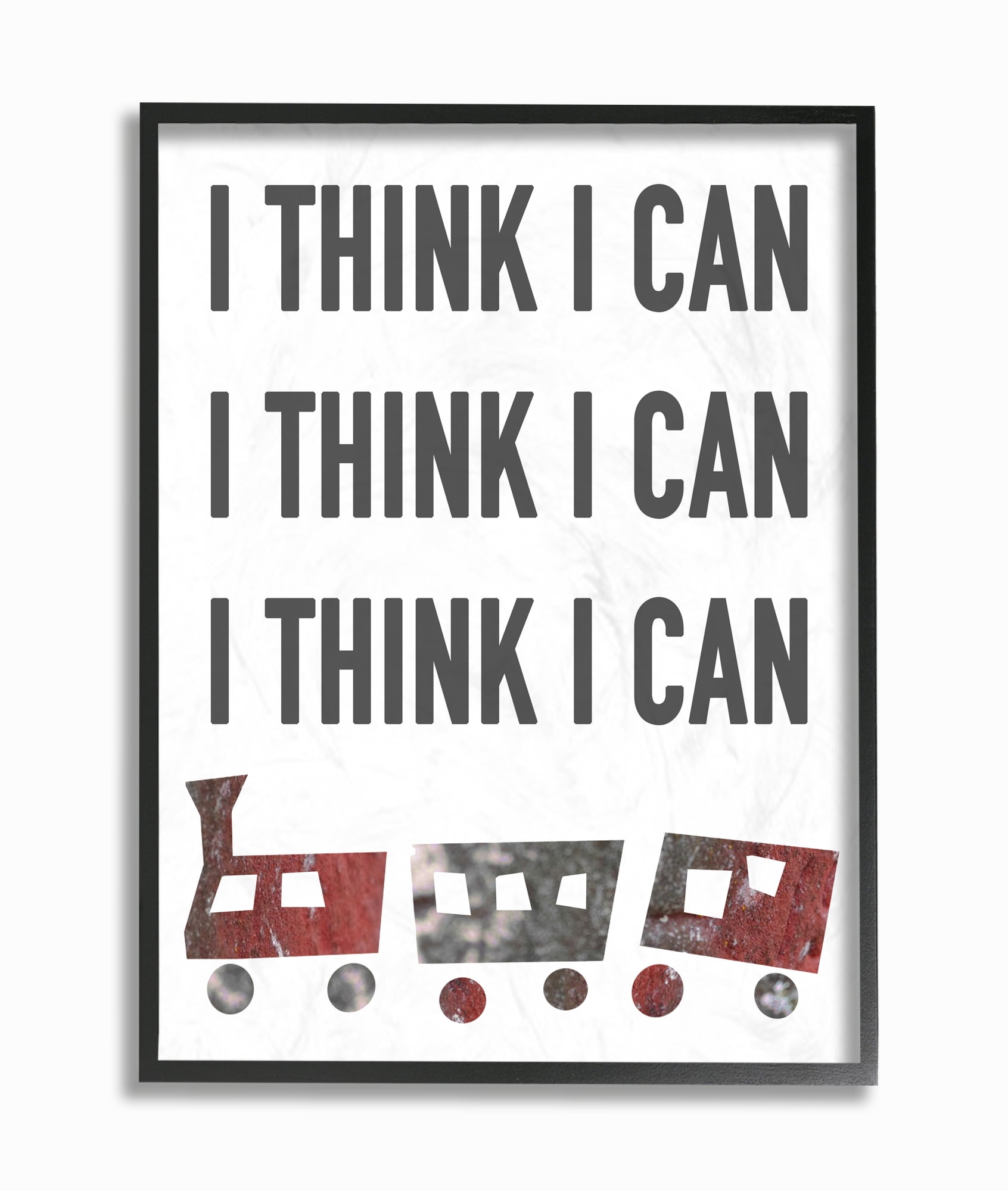The Kids Room by Stupell I Think I Can Train Typography Framed Wall Art by Daphne Polselli