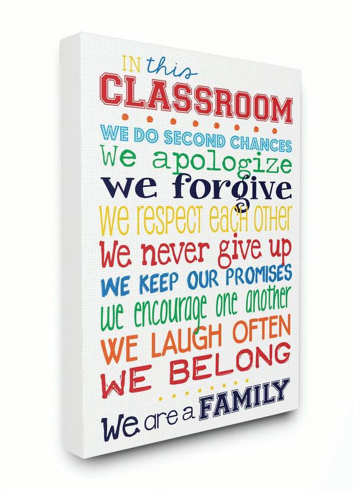 The Kids Room by Stupell In This Classroom Rules Typography Art Canvas Wall Art by Erica Billups