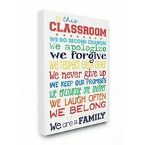 The Kids Room by Stupell In This Classroom Rules Typography Art Canvas Wall Art by Erica Billups