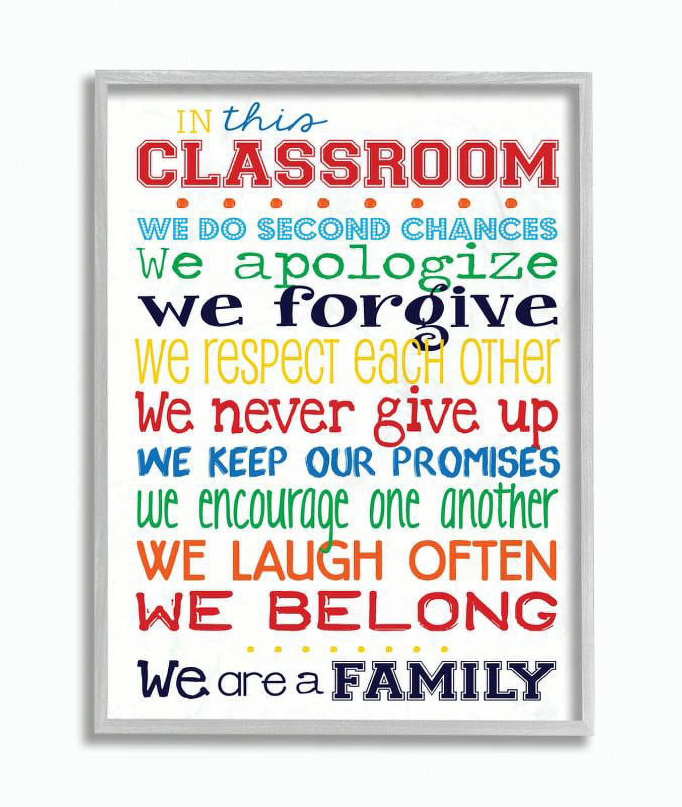 The Kids Room by Stupell In This Classroom Rules Typography Art Framed Wall Art by Erica Billups