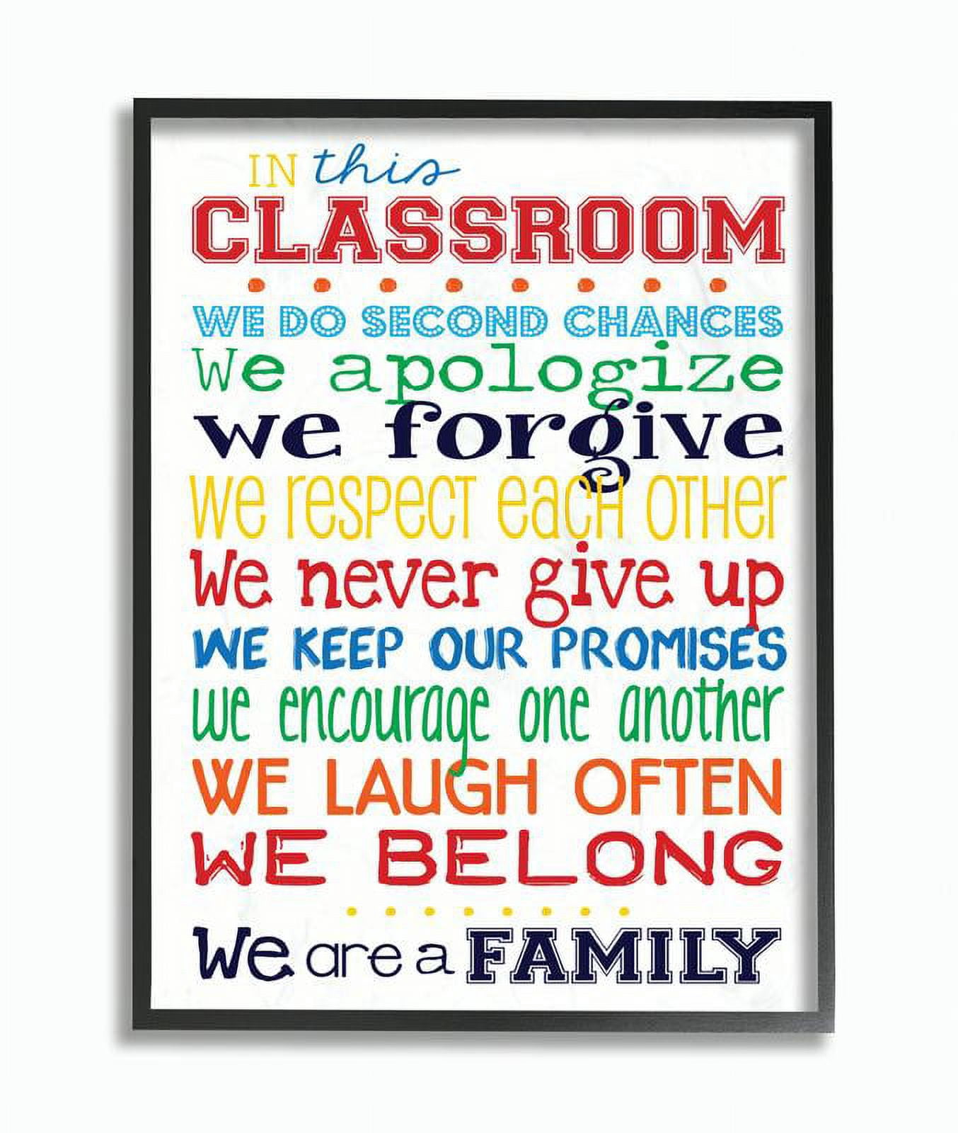 The Kids Room by Stupell In This Classroom Rules Typography Art Framed Wall Art by Erica Billups