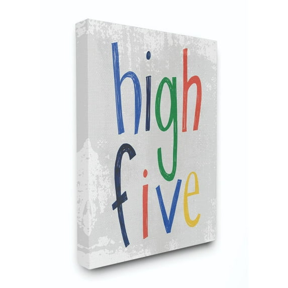 The Kids Room by Stupell Kids Cool High Five Colorful Word Design Canvas Wall Art by Daphne Polselli