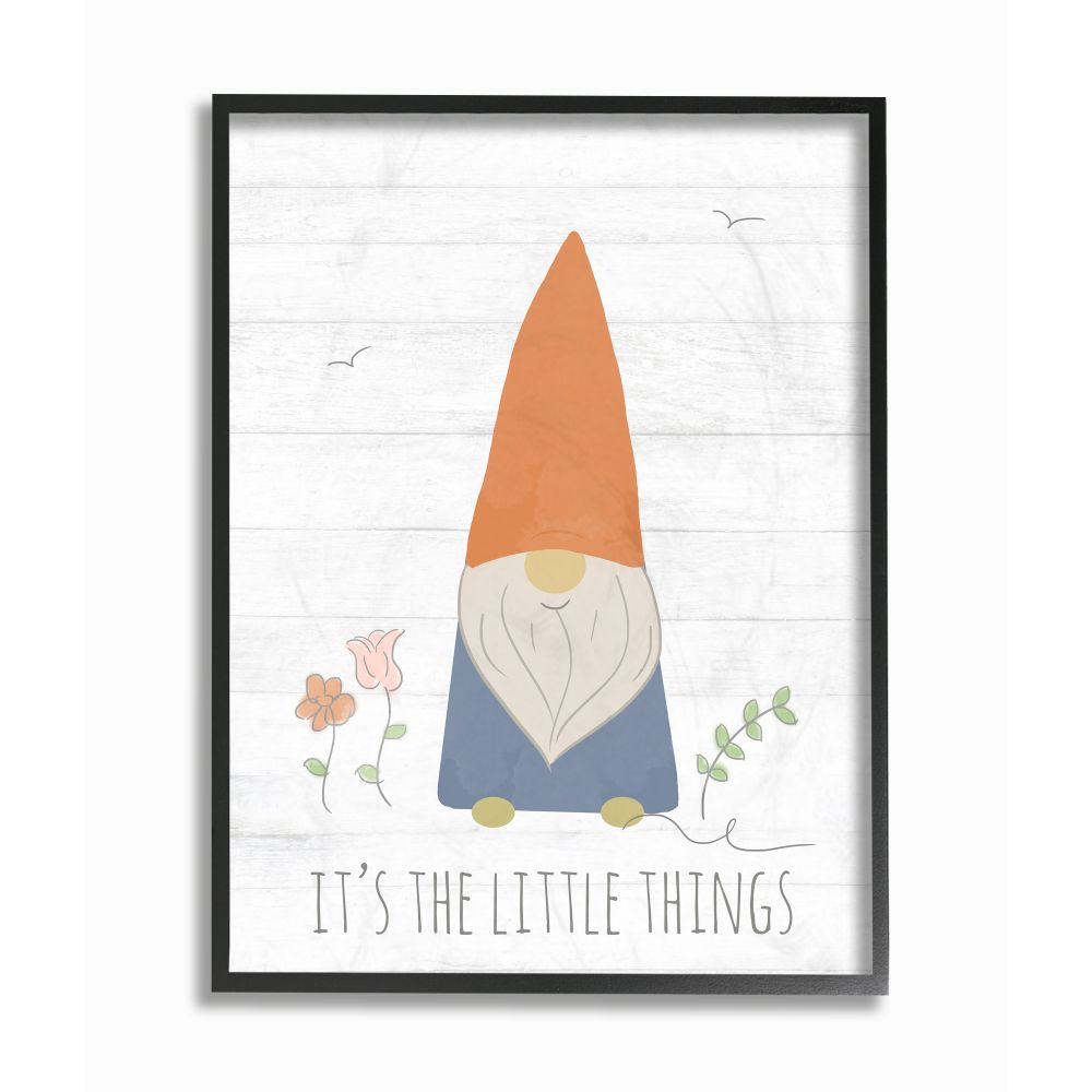 The Kids Room by Stupell Kids Inspirational Word Cute Colorful Gnome Drawing Design Framed Giclee Texturized Art by Anna Quach