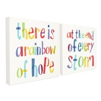 The Kids Room by Stupell Kids Inspirational Word Rainbow Nursery Design 2pc Canvas Wall Art Set by Daphne Polselli