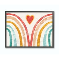 The Kids Room by Stupell Kids Paper Collage Rainbow Heart Design Framed Giclee Texturized Art by Daphne Polselli