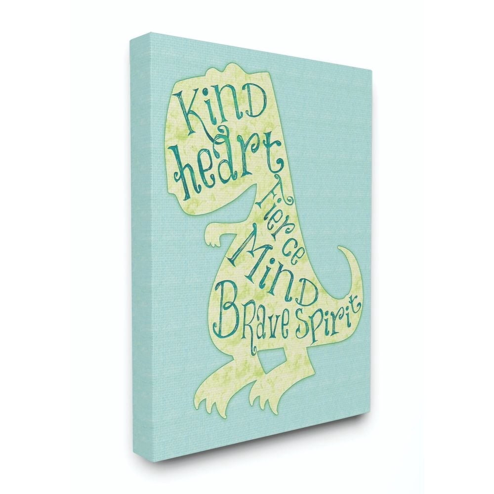 The Kids Room by Stupell Kind Heart Dinosaur Silhouette Canvas Wall Art by Erica Billups