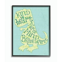The Kids Room by Stupell Kind Heart Dinosaur Silhouette Framed Wall Art by Erica Billups