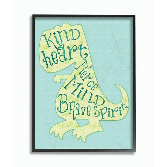 The Kids Room by Stupell Kind Heart Dinosaur Silhouette Framed Wall Art by Erica Billups