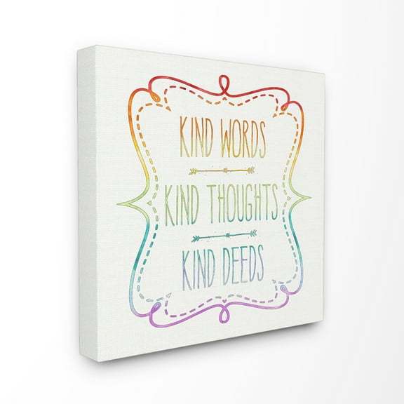 The Kids Room by Stupell Kind Words Thoughts and Deeds Canvas Wall Art by Erica Billups